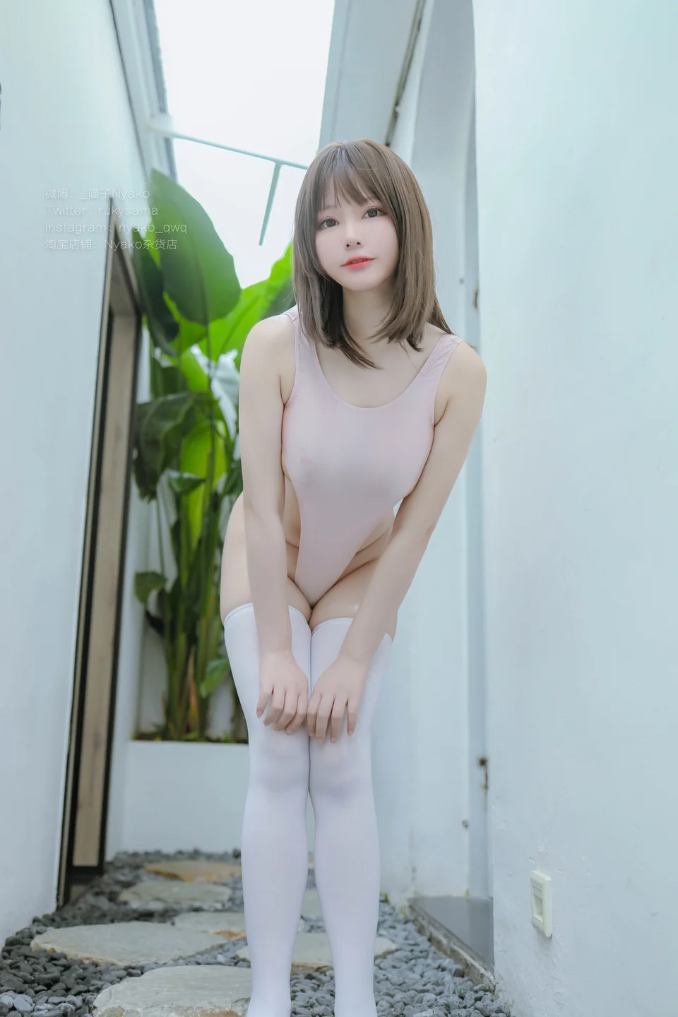 Nyako喵子 - 粉色高叉竞泳 [130P-236MB] tg@simisebaisi 【丝足阁】006.webp